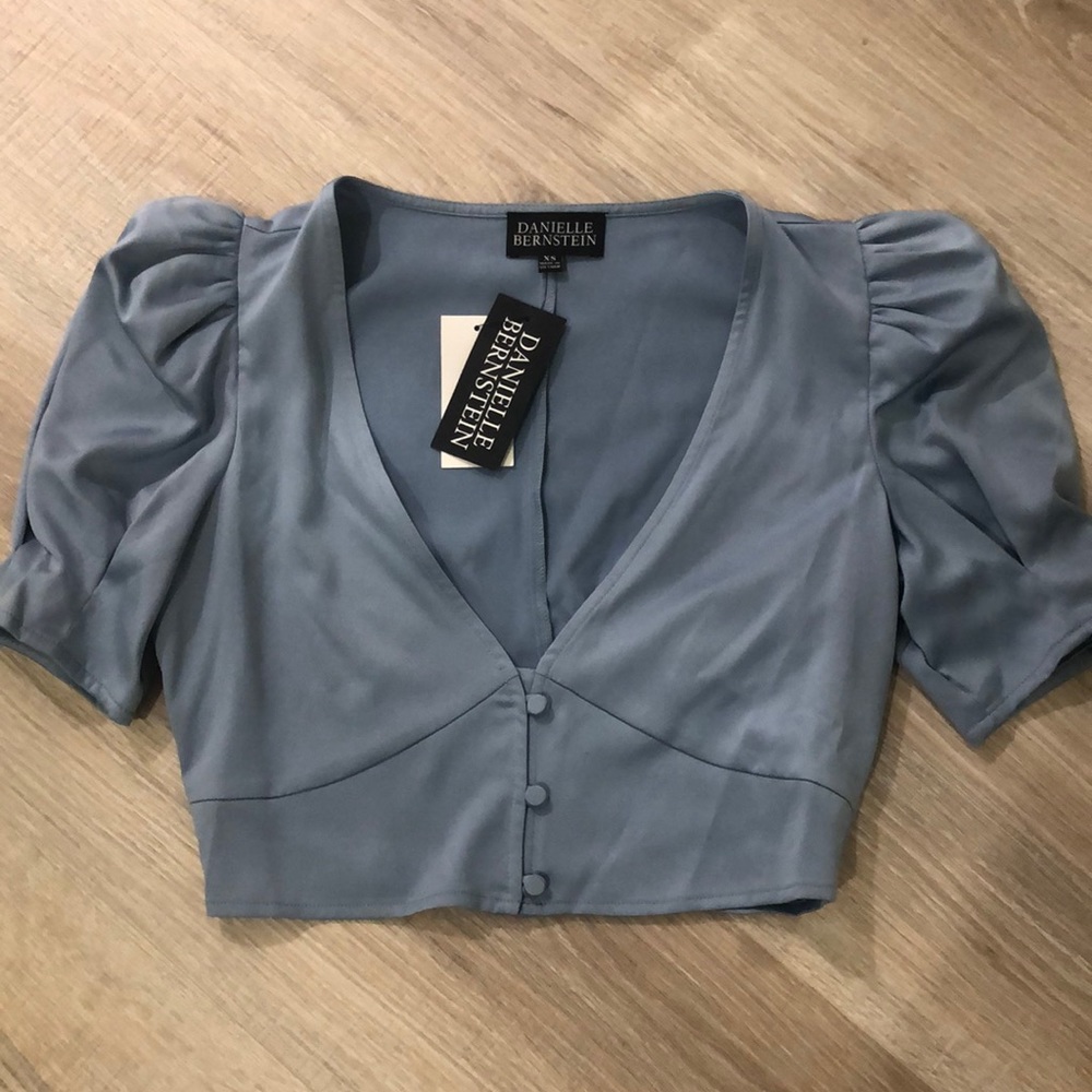 Baby blue Danielle Bernstein top!
